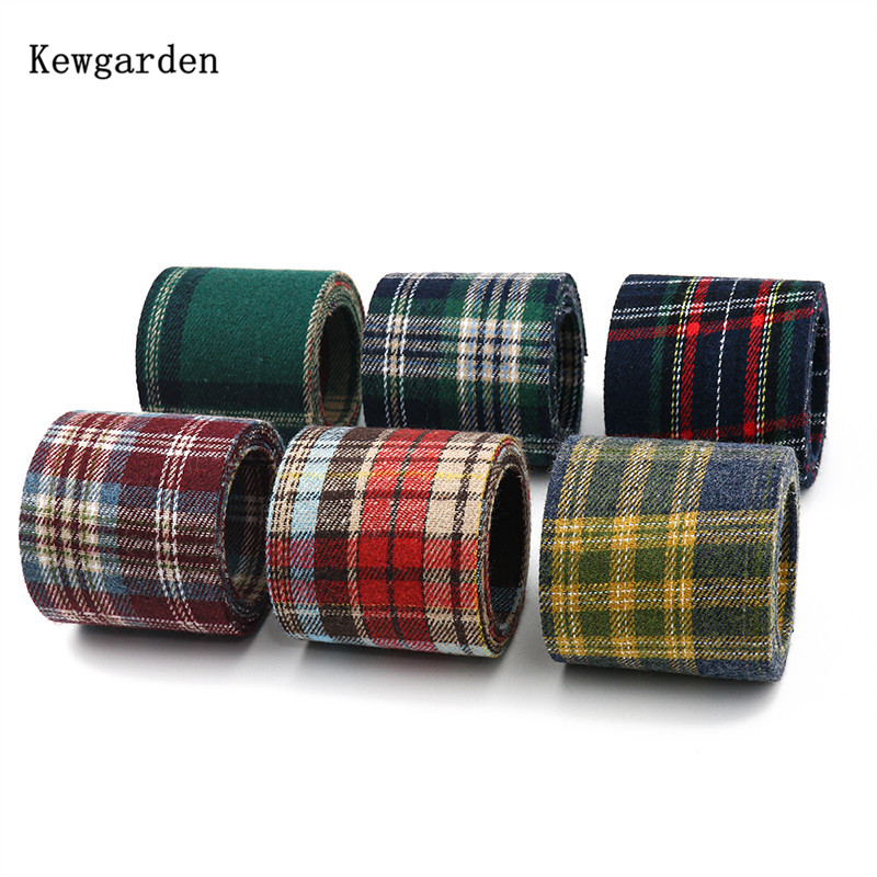 Velvet Ribbon Roll - College Style Check Woolen Fabric 11