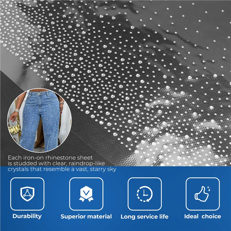 AT02-Glitter Hotfix Rhinestone - Hotfix Rhinestone Sheet recension och pris