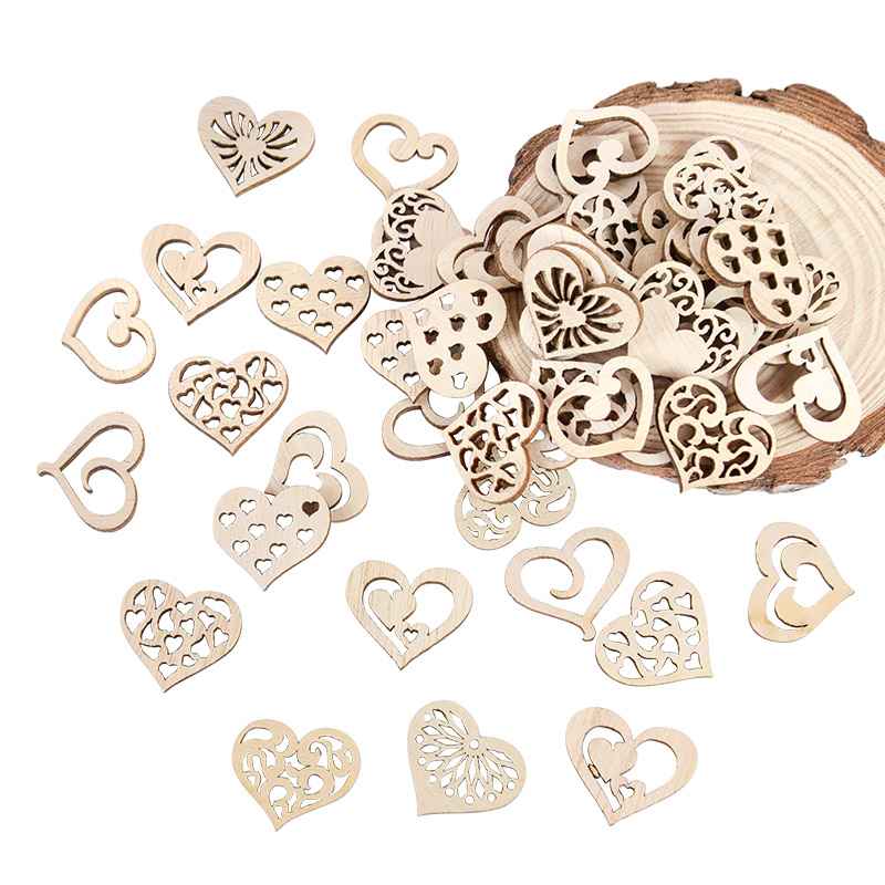 50/100pcs Hollowed Heart Patte - Craft Embellishments recension och pris