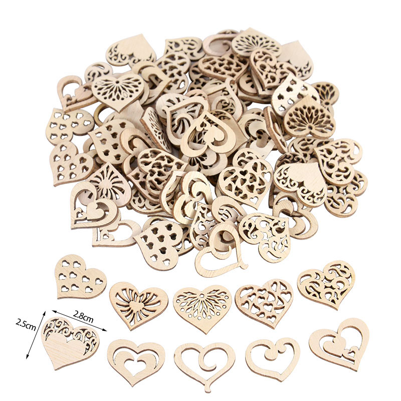 50/100pcs Hollowed Heart Patte - Craft Embellishments recension och pris
