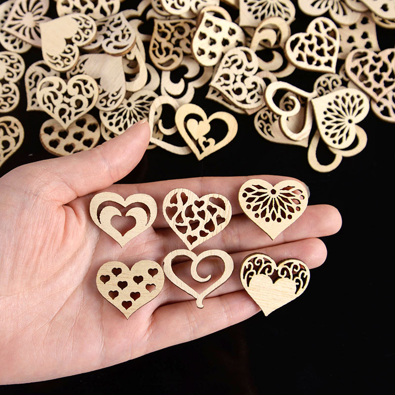 50/100pcs Hollowed Heart Patte - Craft Embellishments recension och pris