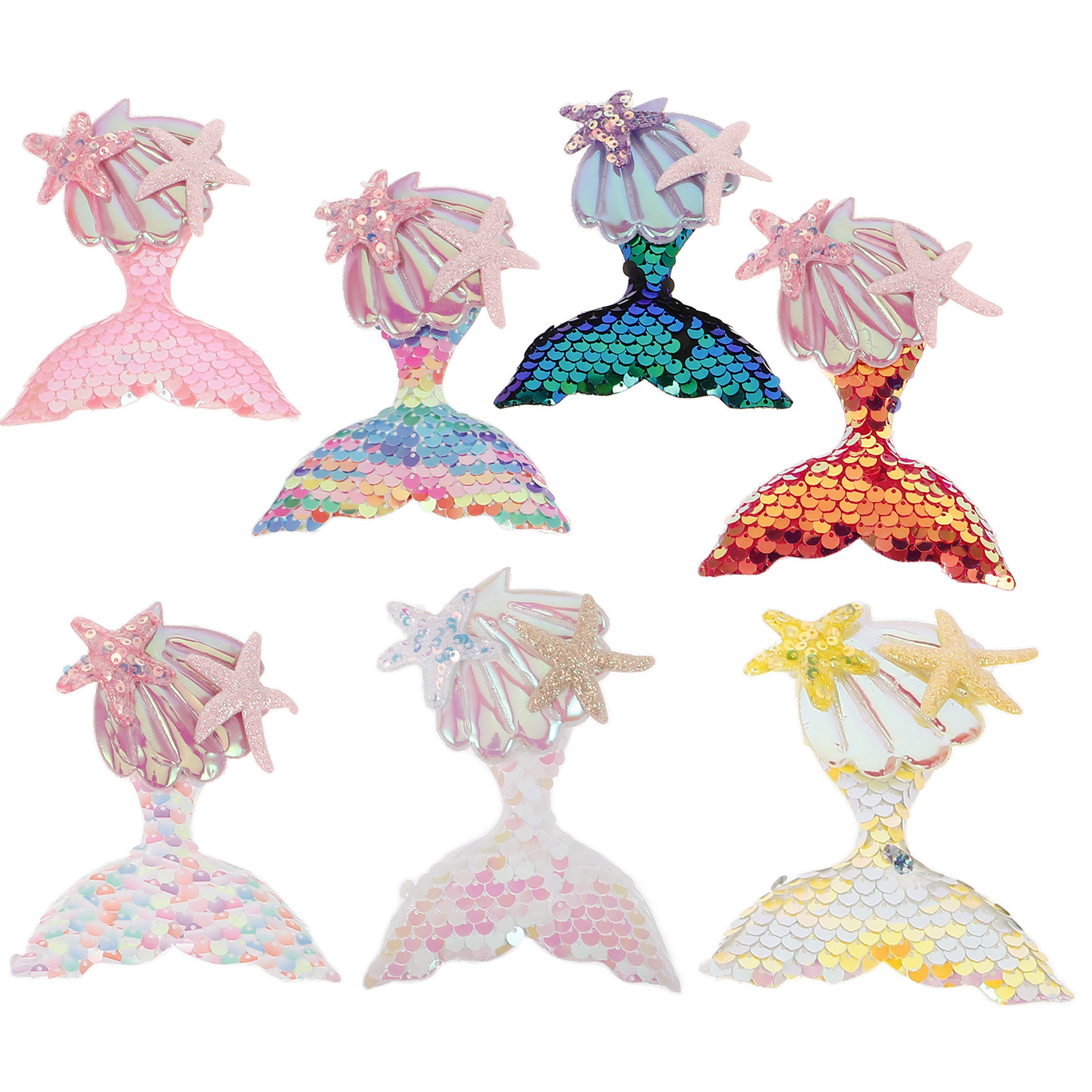 7Pcs Mermaid Fabric Patches fo - Craft Embellishments recension och pris