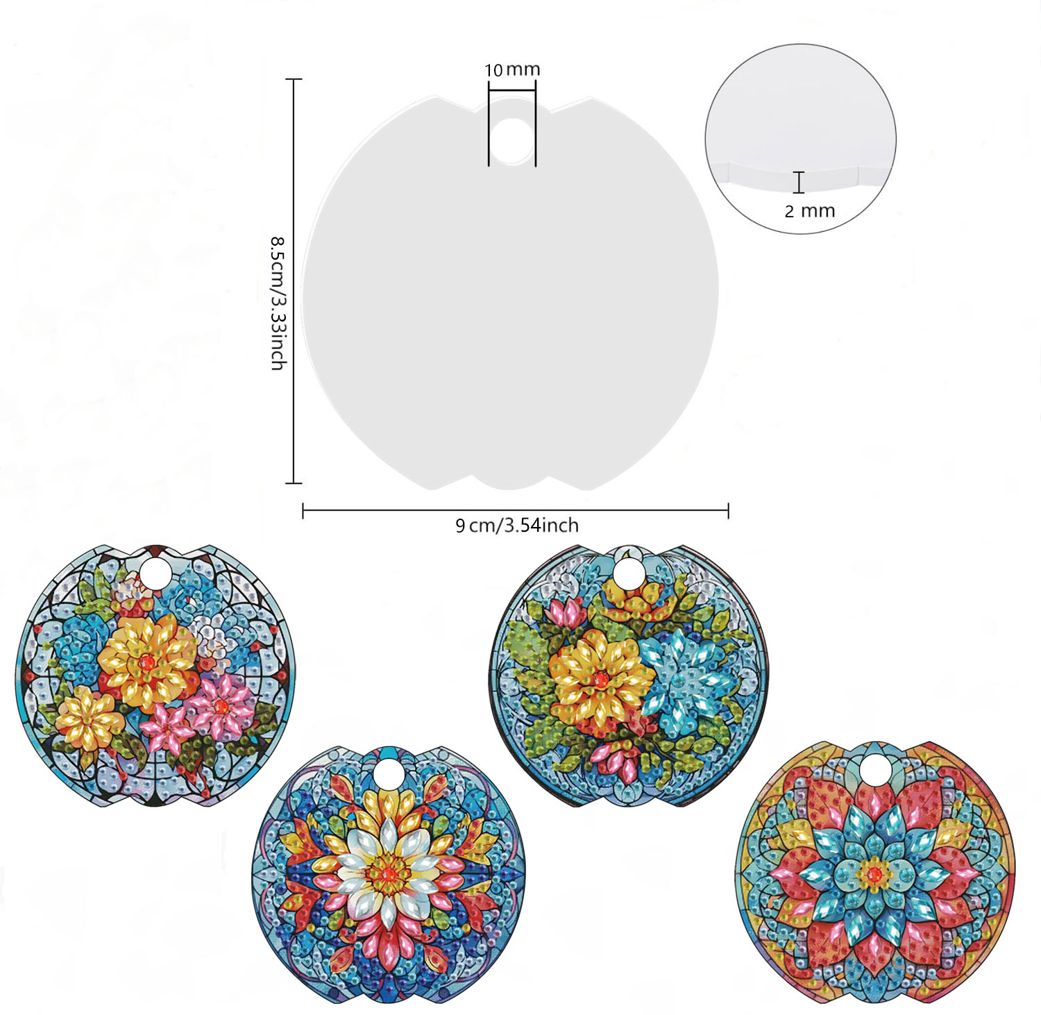 4piece floral DIY diamond art  - Craft Embellishments recension och pris