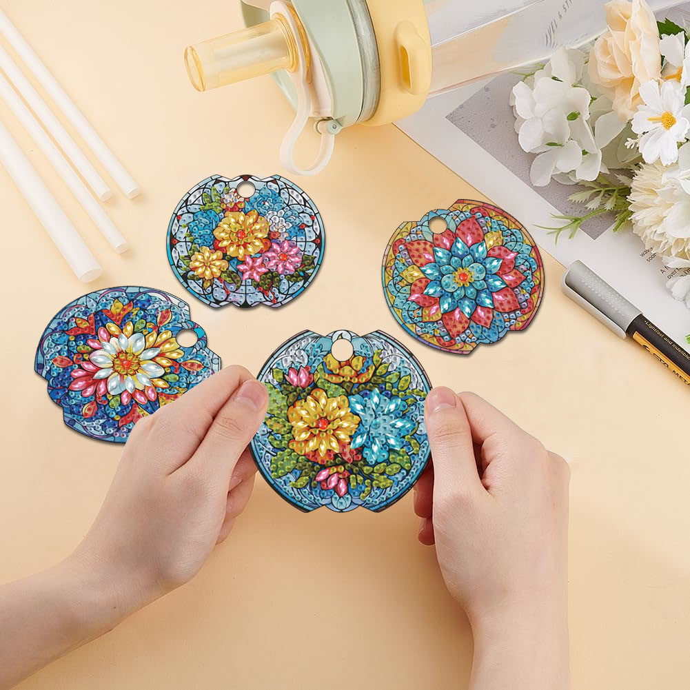 4piece floral DIY diamond art  - Craft Embellishments recension och pris