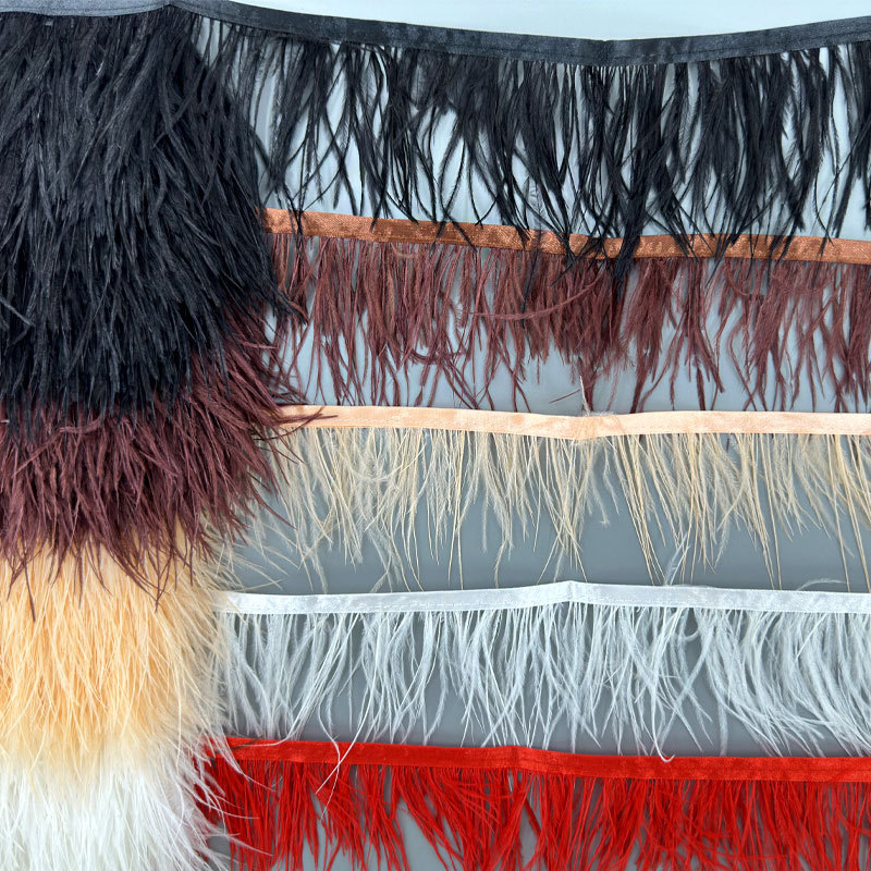 1-10M Colorful Ostrich Feather - Fringe Ribbon Sewing recension och pris