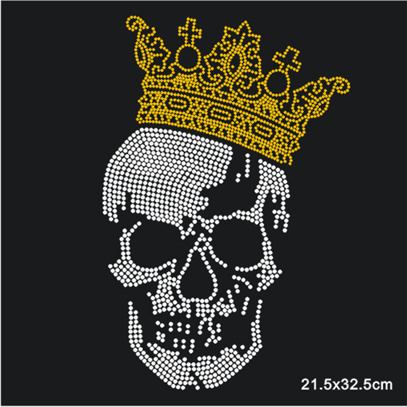 Skull Patch,Iron On Transfers  - Hotfix Rhinestone Sheet recension och pris