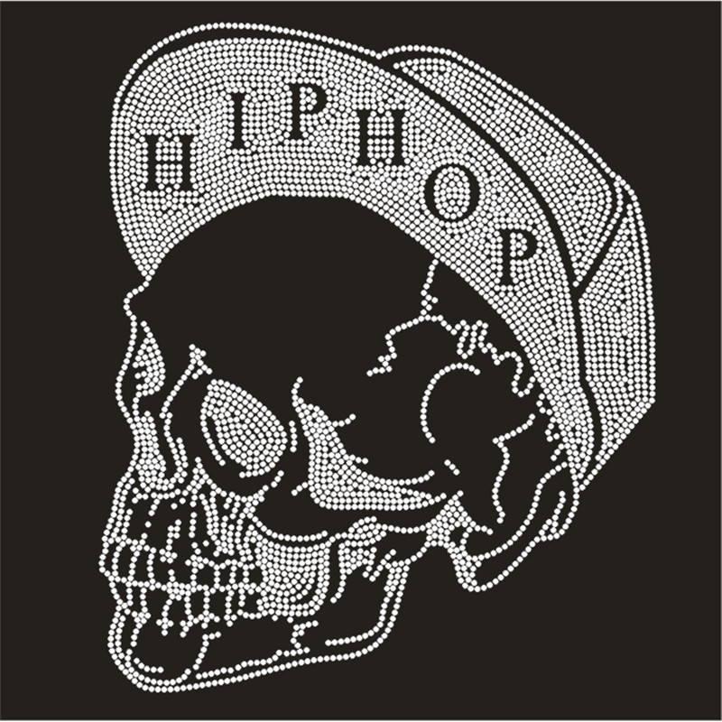 Skull Patch,Iron On Transfers  - Hotfix Rhinestone Sheet recension och pris